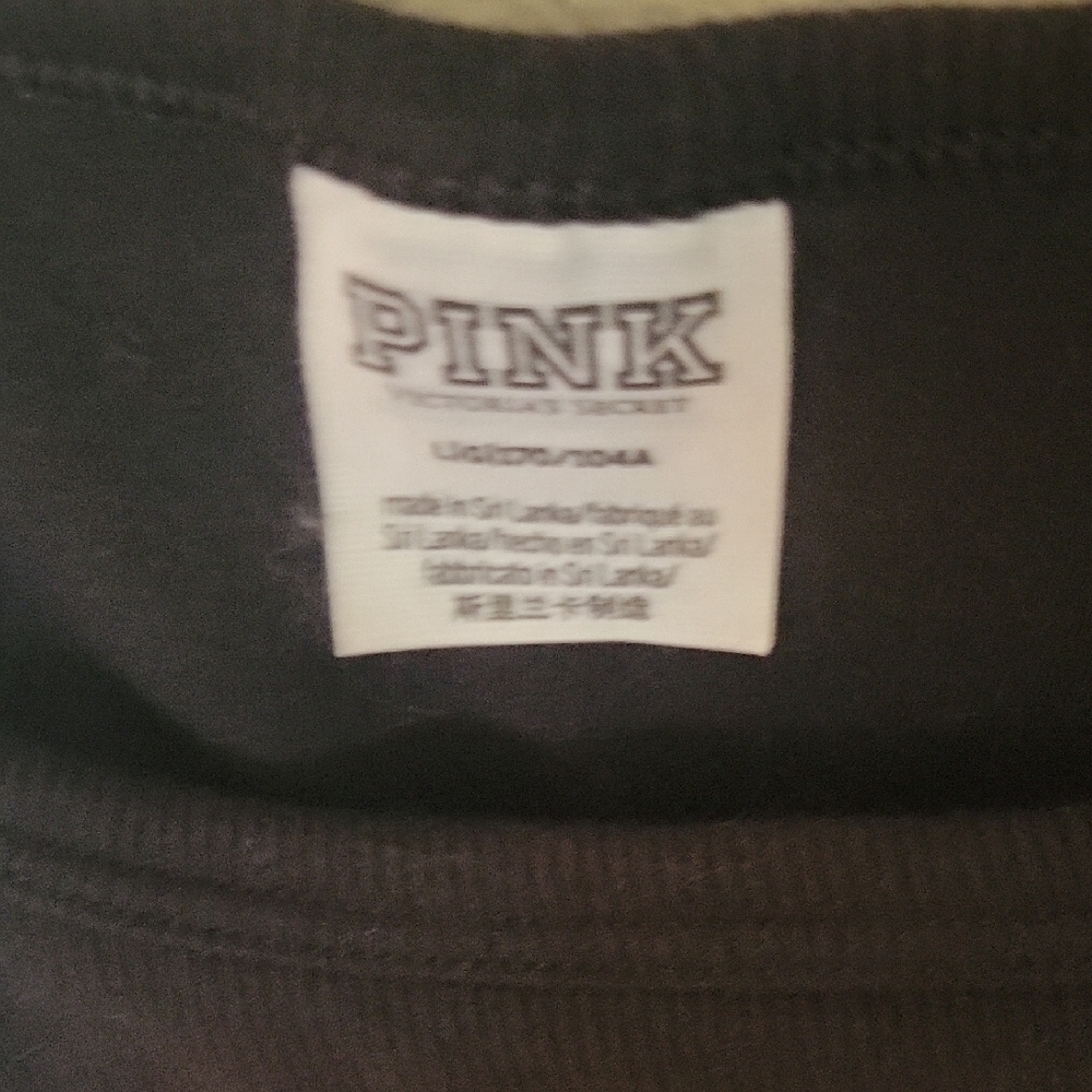 PINK Victoria's Secret Black Women's Crop Top L - Picture 3 of 4